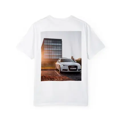 Audi A6 White Sedan Golden Hour Light