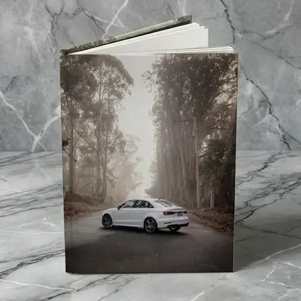 White Audi A3 on Misty Forest Road