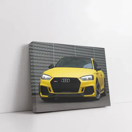 Audi RS5 Yellow Coupe Urban Background