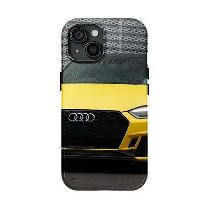 Audi RS5 Yellow Coupe Urban Background
