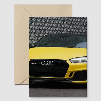 Audi RS5 Yellow Coupe Urban Background