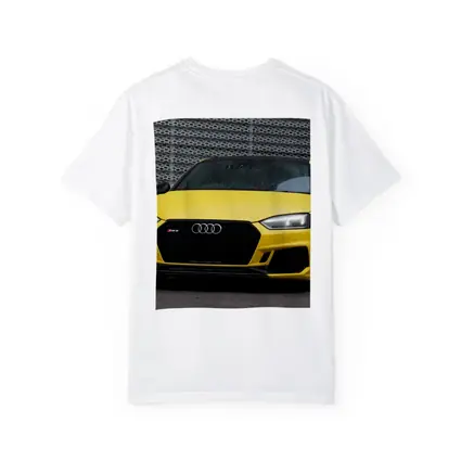 Audi RS5 Yellow Coupe Urban Background