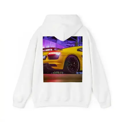 Audi R8 Yellow Supercar Night Lights