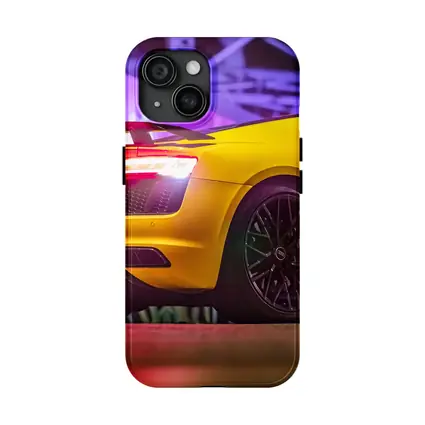 Audi R8 Yellow Supercar Night Lights