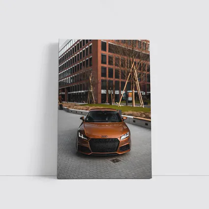Audi TT Bronze Front View Urban Setting