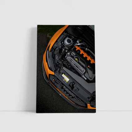 Audi RS TFSI Engine Bay Orange Car