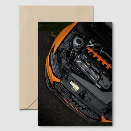 Audi RS TFSI Engine Bay Orange Car