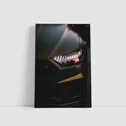 Audi A7 Dark Headlight Close Up Shot