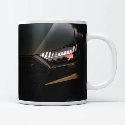 Audi A7 Dark Headlight Close Up Shot