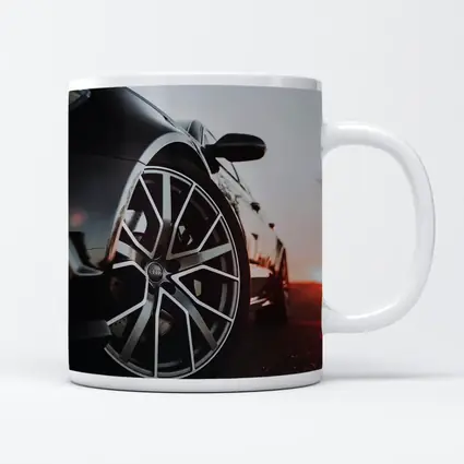 Audi Black Car Wheel Sunset Background