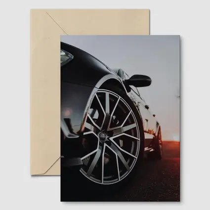 Audi Black Car Wheel Sunset Background