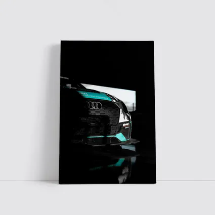 Audi Race Car Dark Garage Teal Accents