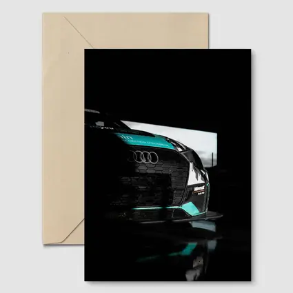 Audi Race Car Dark Garage Teal Accents