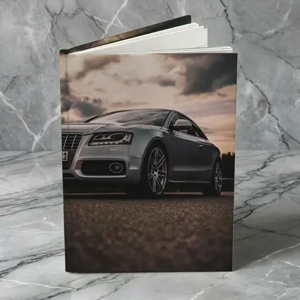 Audi A5 Silver Coupe Dramatic Cloudy Sky