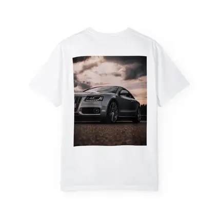 Audi A5 Silver Coupe Dramatic Cloudy Sky