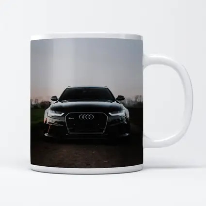 Audi RS6 Black Front View Dusk