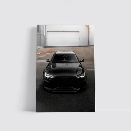 Black Audi RS6 Front View Garage