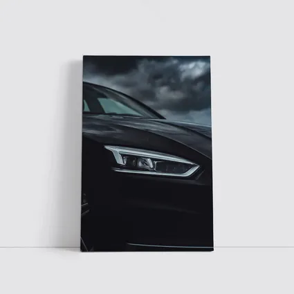 Audi R8 Black Headlight Stormy Sky