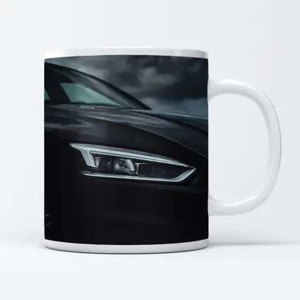 Audi R8 Black Headlight Stormy Sky