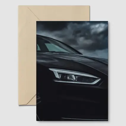Audi R8 Black Headlight Stormy Sky