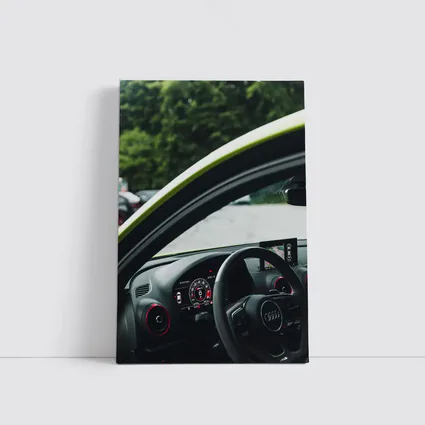 Audi RS Interior Cockpit Green Exterior View
