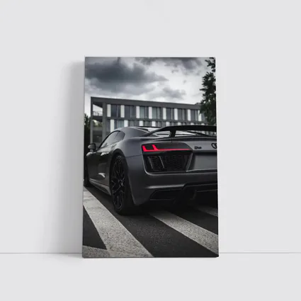 Audi R8 Matte Gray Supercar Stormy Sky