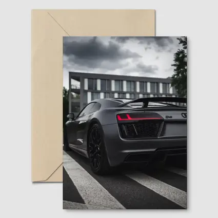 Audi R8 Matte Gray Supercar Stormy Sky