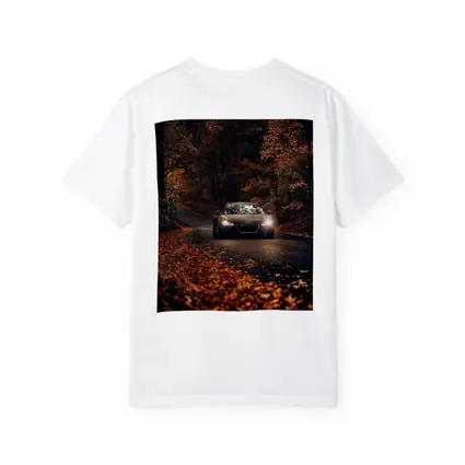 Audi R8 on Dark Autumn Forest Road
