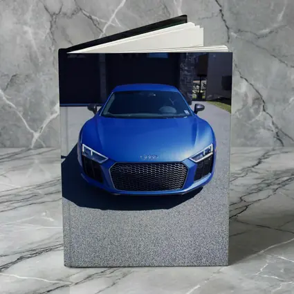 Audi R8 Blue Supercar Front View Driveway