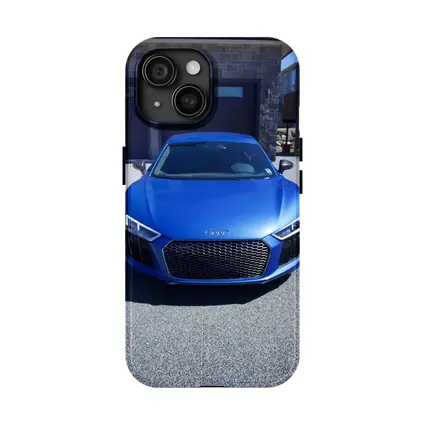 Audi R8 Blue Supercar Front View Driveway