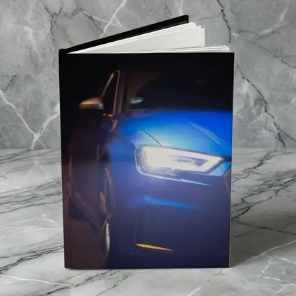 Audi A3 Blue Headlights Glowing Dark Night