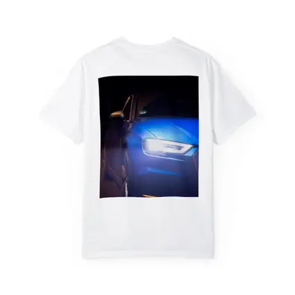 Audi A3 Blue Headlights Glowing Dark Night