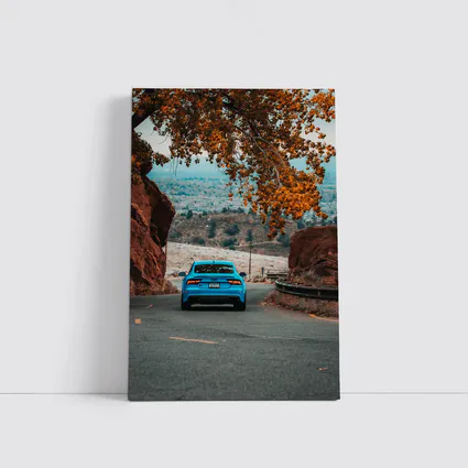 Audi RS7 Blue On Mountain Road