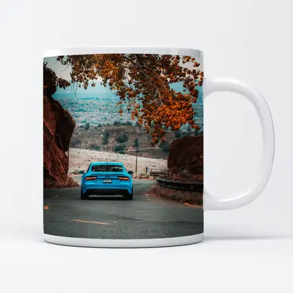 Audi RS7 Blue On Mountain Road