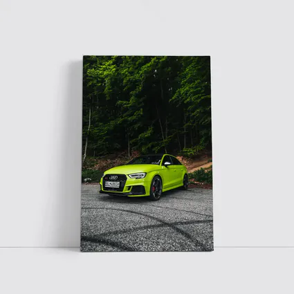 Audi RS3 Lime Green Forest Road