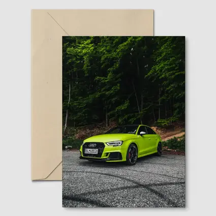 Audi RS3 Lime Green Forest Road