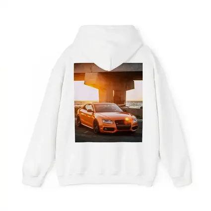 Audi S5 Orange Coupe Sunset Bridge
