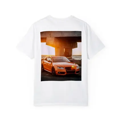 Audi S5 Orange Coupe Sunset Bridge