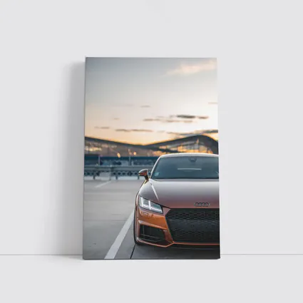 Audi TT Bronze Front View Sunset Track
