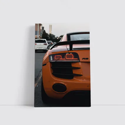 Audi R8 Orange Supercar Rear View