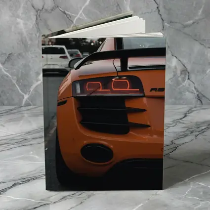 Audi R8 Orange Supercar Rear View