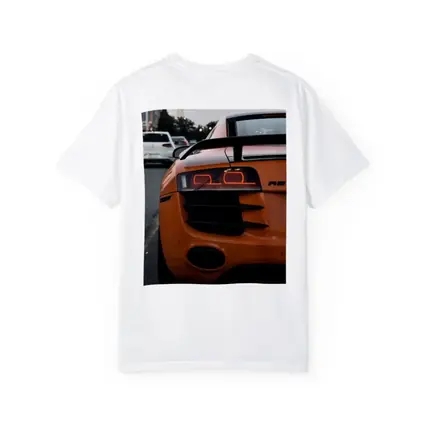 Audi R8 Orange Supercar Rear View