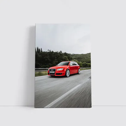 Audi RS4 Avant Red On Mountain Road