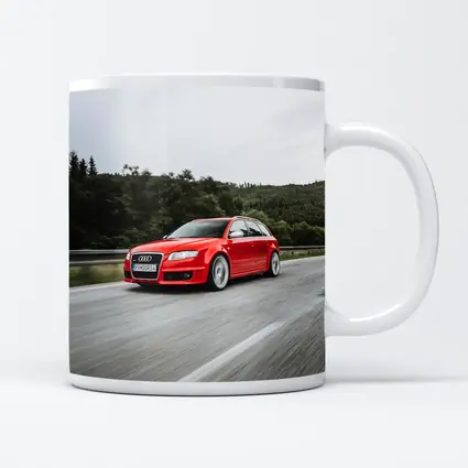 Audi RS4 Avant Red On Mountain Road