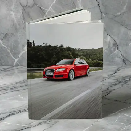 Audi RS4 Avant Red On Mountain Road