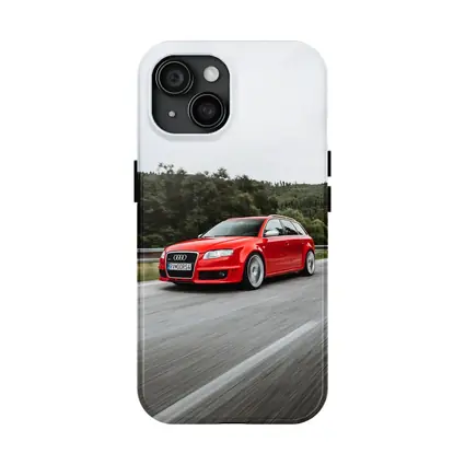 Audi RS4 Avant Red On Mountain Road