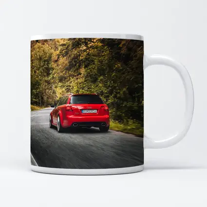 Audi RS4 Avant Red Forest Road Drive