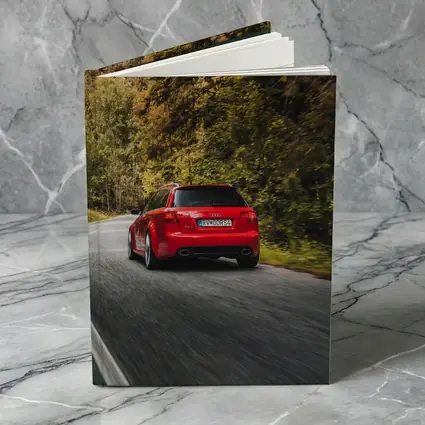 Audi RS4 Avant Red Forest Road Drive
