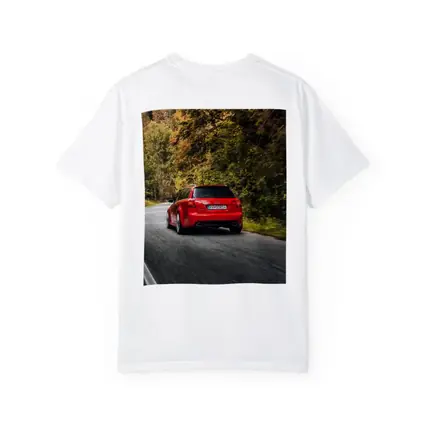 Audi RS4 Avant Red Forest Road Drive