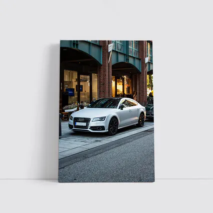 White Audi A7 Parked City Street